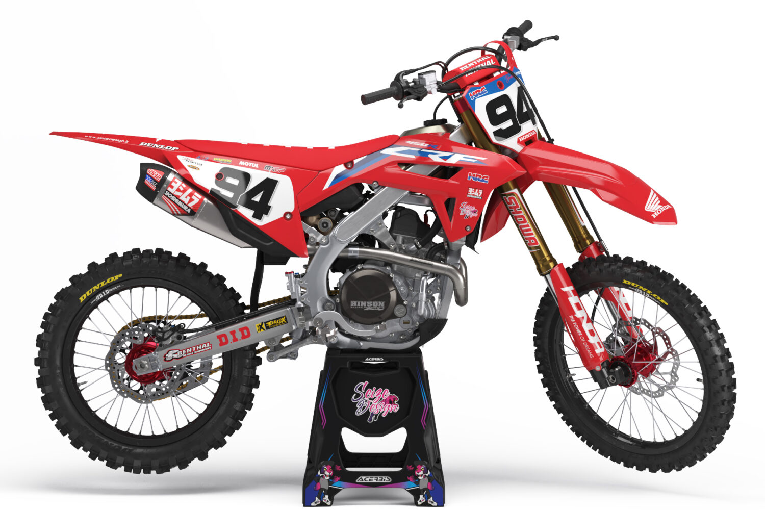 kit deco hrc motocross honda crf cr 125 250 personnalise personnalisation
