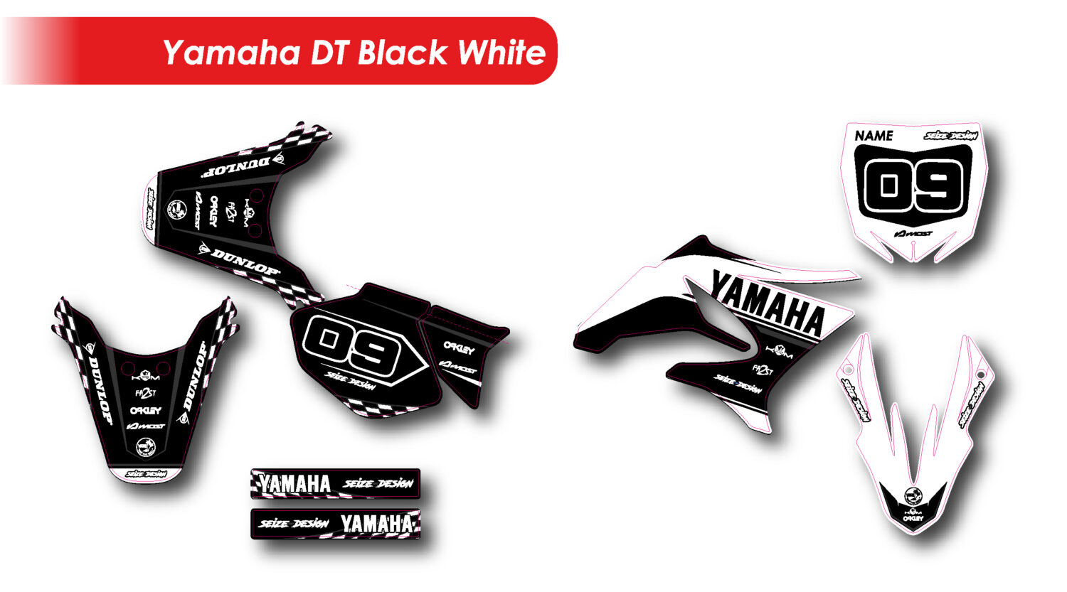 Kit déco "Black White" Yamaha DT