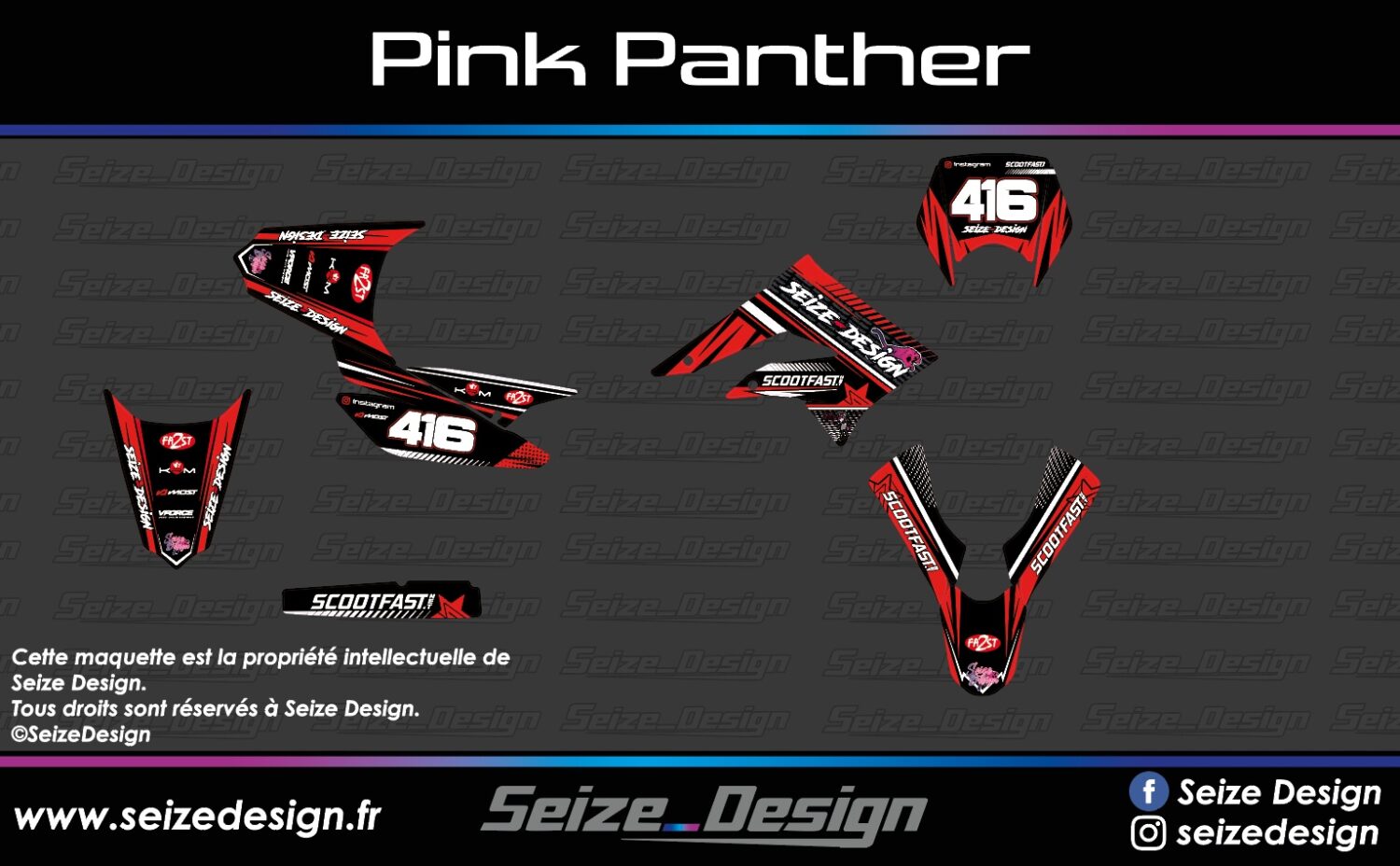 Kit déco "Pink Panther" derbi