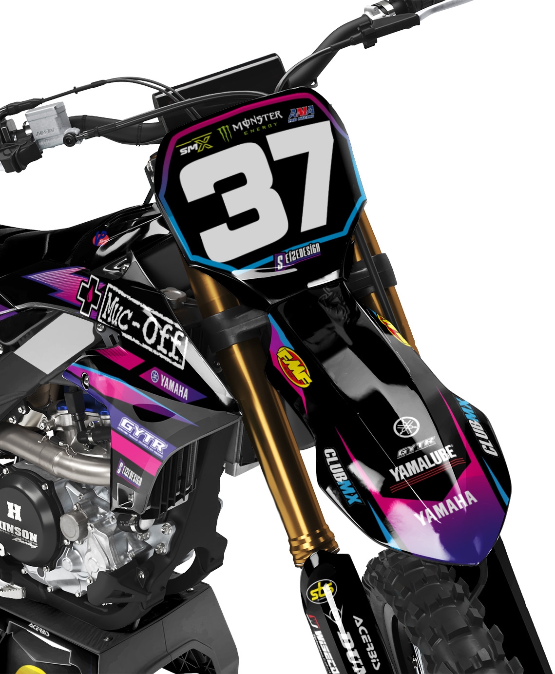 Kit déco "Muc Off Club MX Black" YZ YZF – Image 3